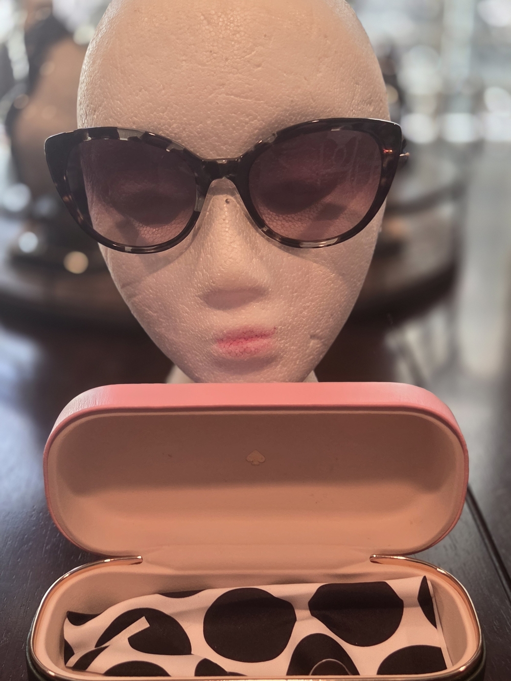 Kate Spade Women's Tortoiseshell Cat-Eye Sunglasses with Pink Case